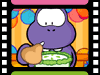 Wippo escribe una invitacin en el pastel